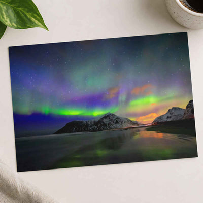 Northern Lights, Skagsanden Beach, Norway Photography Print (7 Sizes)