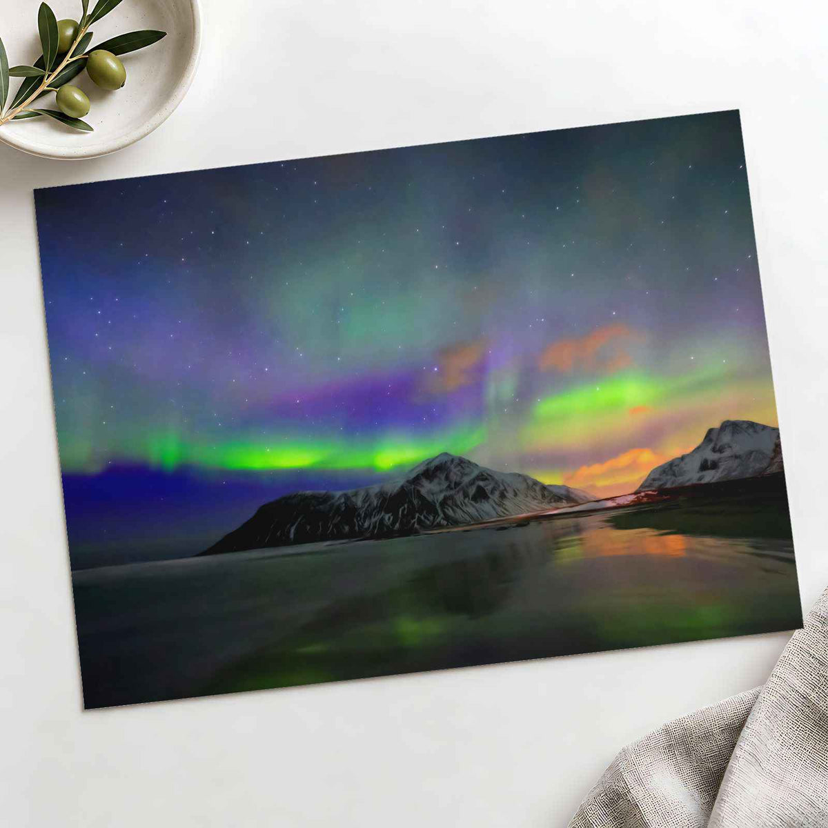 Northern Lights, Skagsanden Beach, Norway Photography Print (7 Sizes)