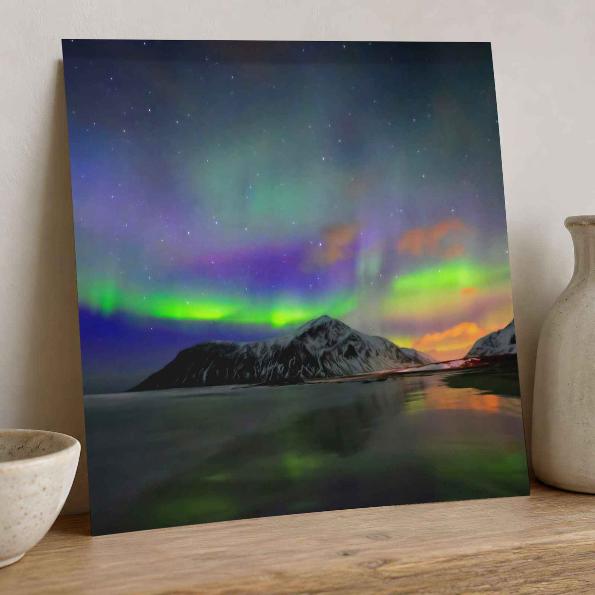 Northern Lights, Skagsanden Beach, Norway Photography Print (7 Sizes)