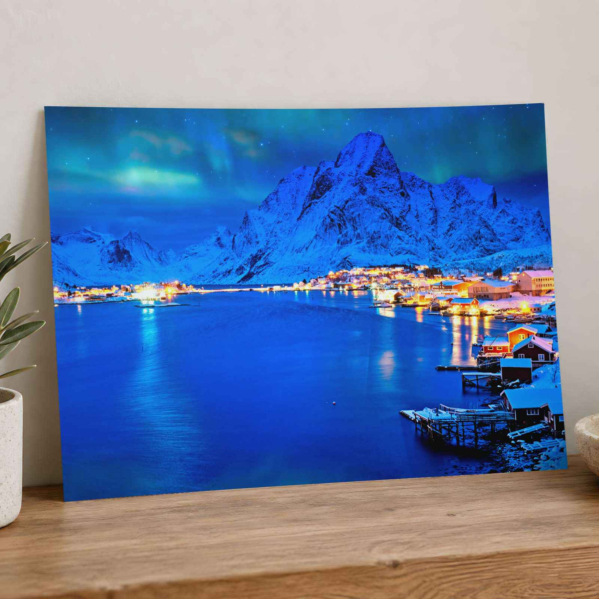 Reine Village Aurora Borealis Lofoten, Norway Photography Print (7 Sizes)
