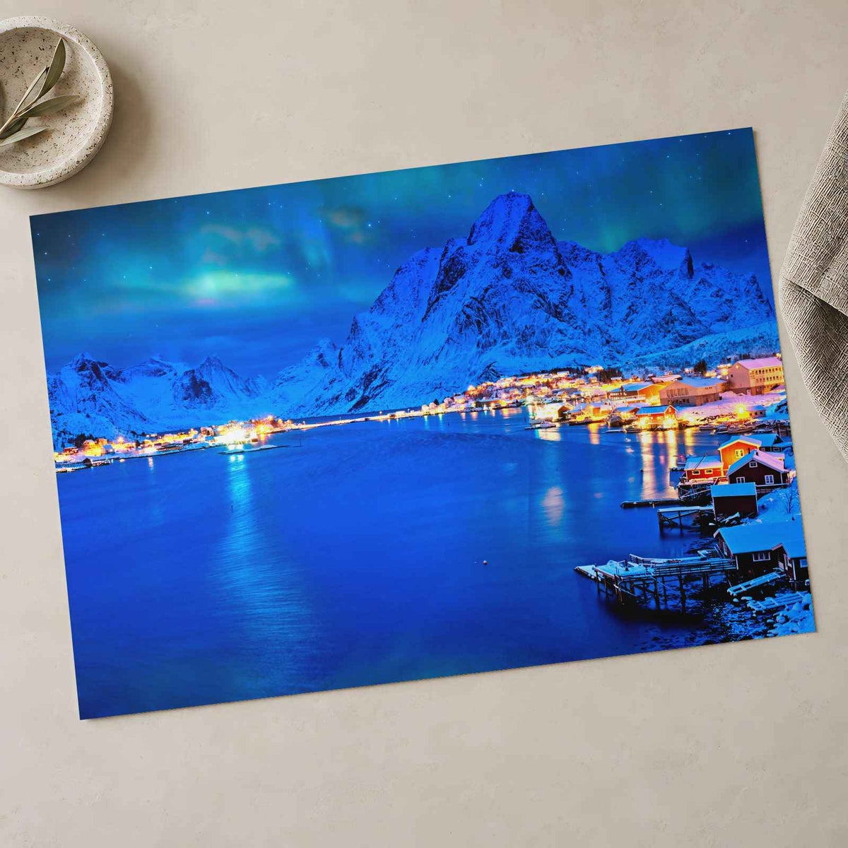 Reine Village Aurora Borealis Lofoten, Norway Photography Print (7 Sizes)