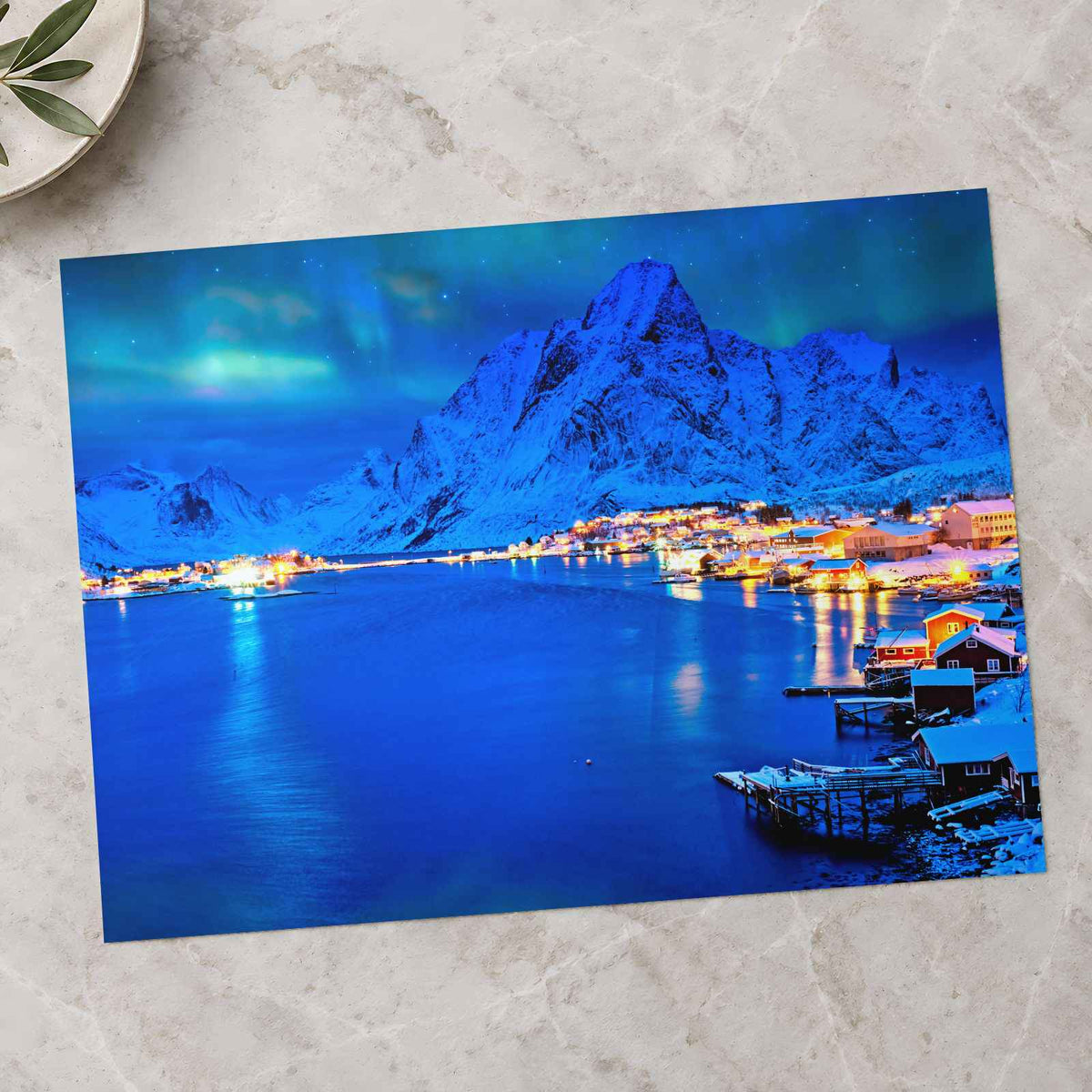 Reine Village Aurora Borealis Lofoten, Norway Photography Print (7 Sizes)