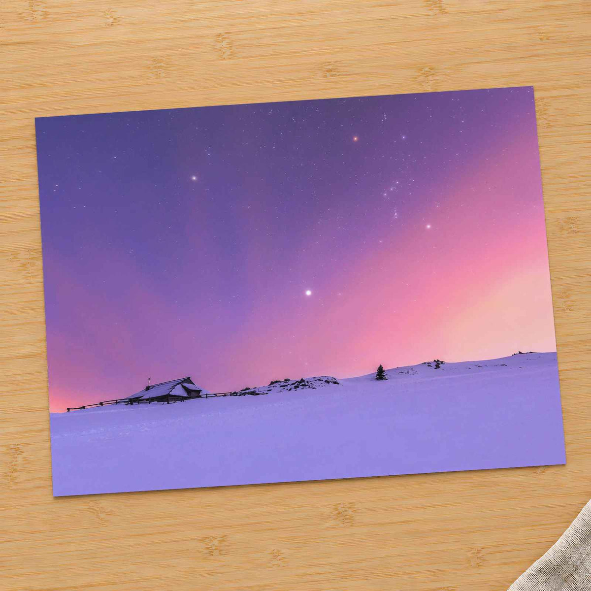Snowy with Purple Sky in Snowy Mountains by Ales Krivec Photo Print Wall Decor