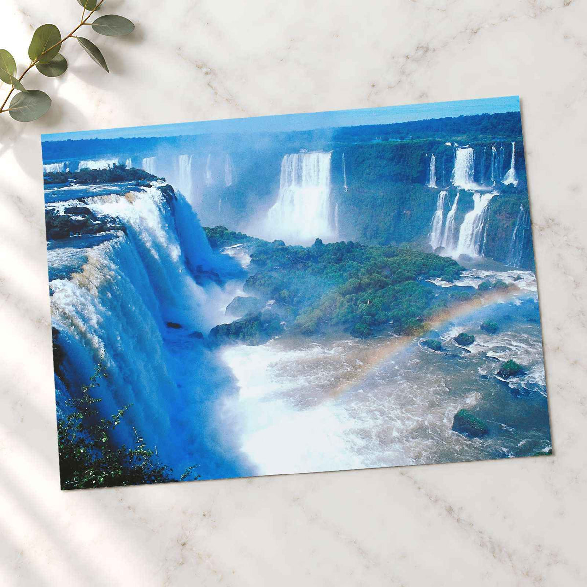 Waterfall with Rainbow in at Iguazu Falls Photographic Art Print (6 Sizes)