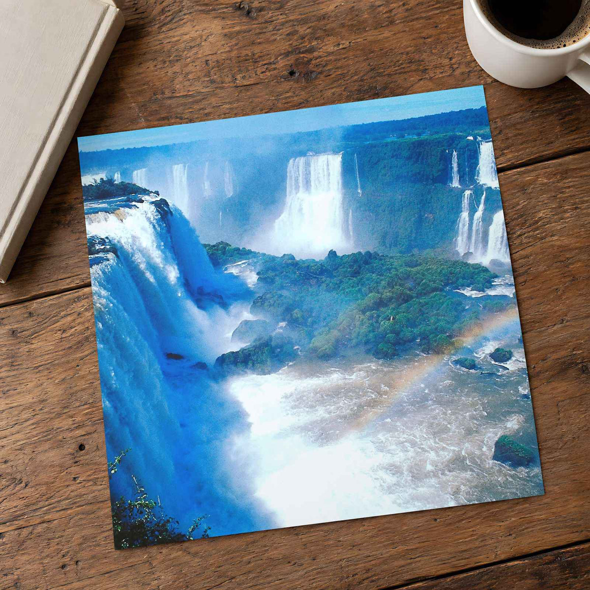 Waterfall with Rainbow in at Iguazu Falls Photographic Art Print (6 Sizes)