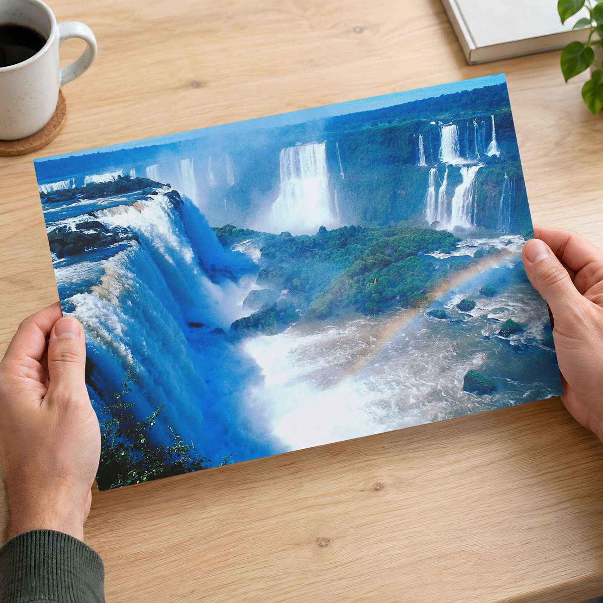 Waterfall with Rainbow in at Iguazu Falls Photographic Art Print (6 Sizes)