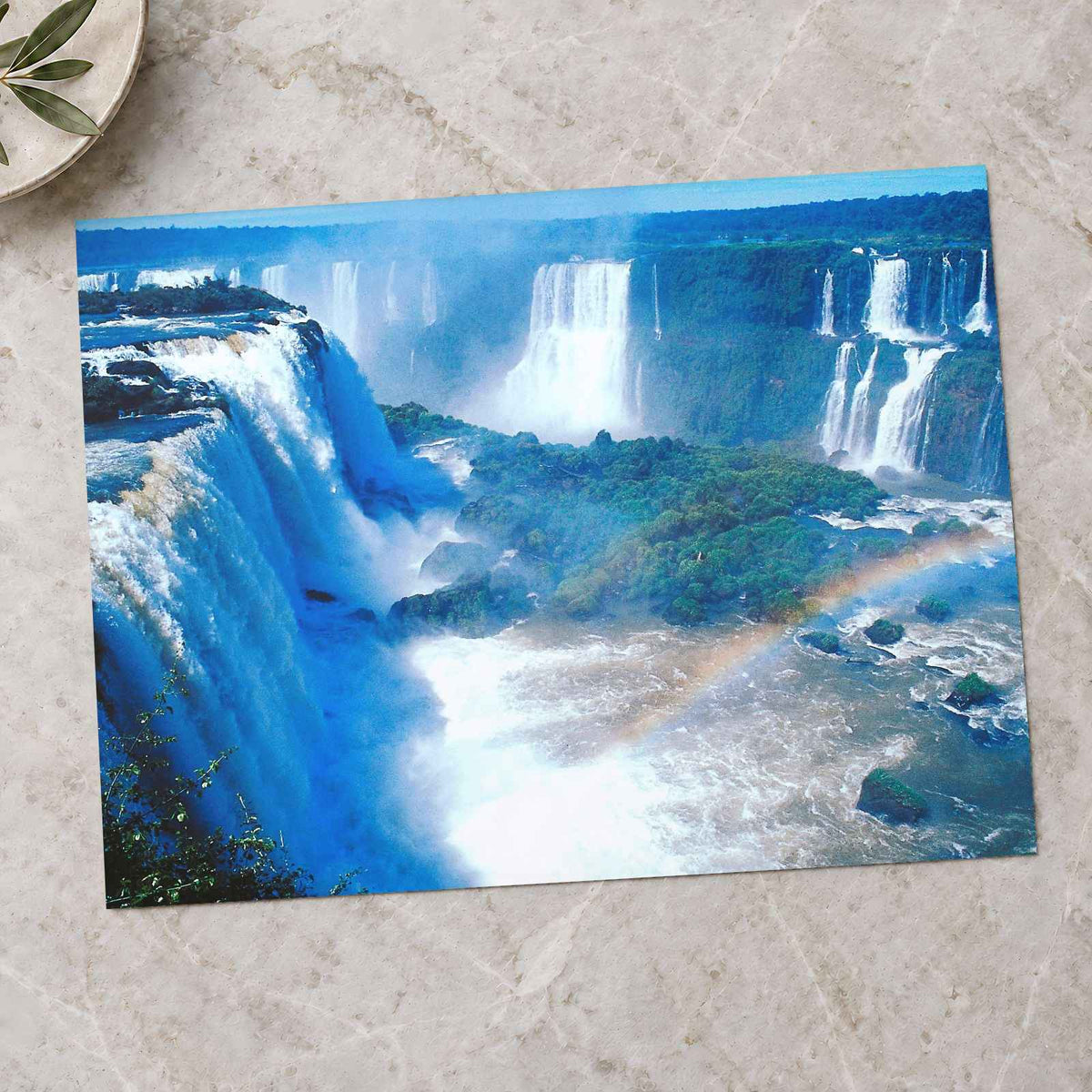 Waterfall with Rainbow in at Iguazu Falls Photo Print Wall Decor