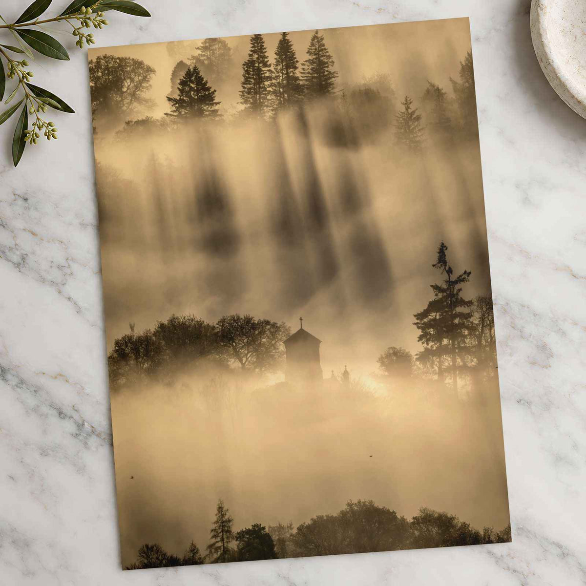 Church in Foggy Forest (Loughrigg Fell) Ambleside Photo Wall Print (7 Sizes)