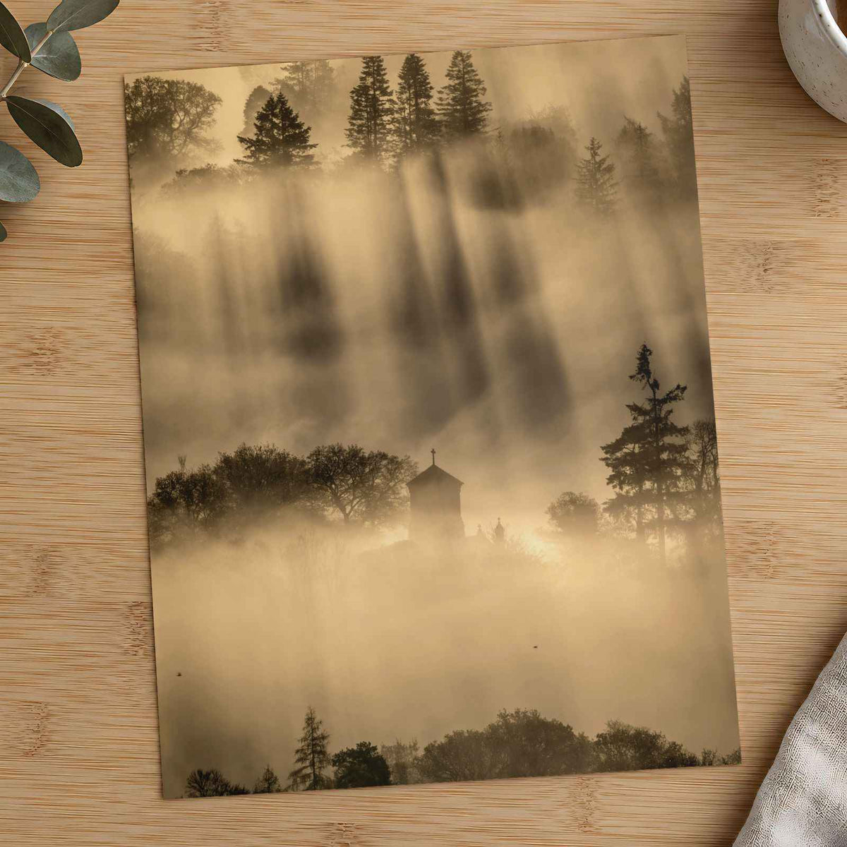 Church in Foggy Forest (Loughrigg Fell) Ambleside Photo Wall Print (7 Sizes)