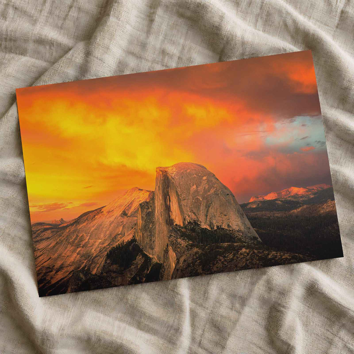 Half Dome in Yosemite at Sunset (Landscape) California Photo Wall Art (7 Sizes)