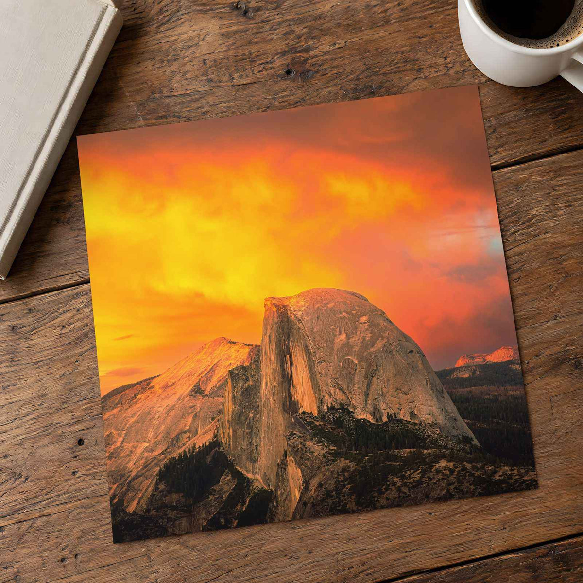 Half Dome in Yosemite at Sunset (Landscape) California Photo Wall Art (7 Sizes)