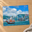 Red Junk Boat Victoria Harbor Hong Kong Photo Wall Art (7 Sizes) - Satin Luster