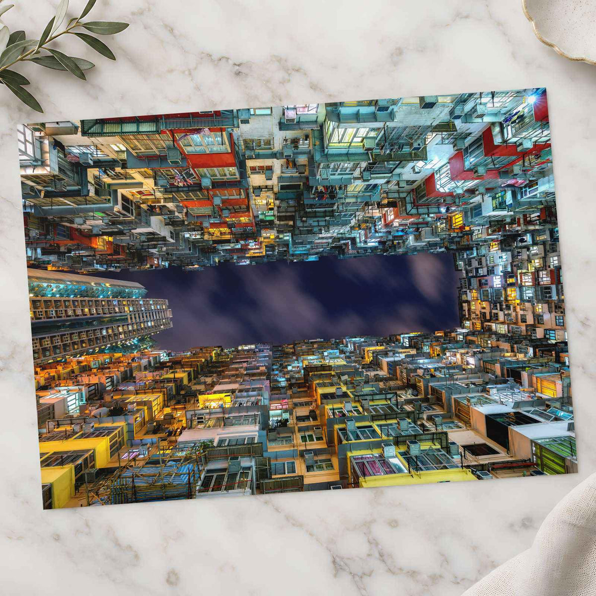 Hong Kong Looking Up Photo Wall Art (7 Sizes) - Printed in USA