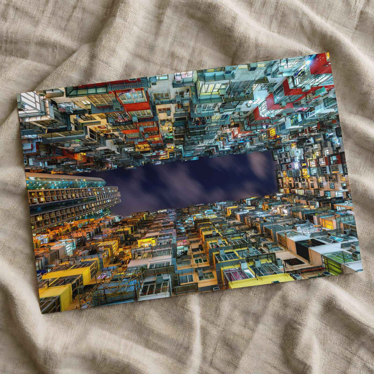 Hong Kong Looking Up Photo Wall Art (7 Sizes) - Printed in USA