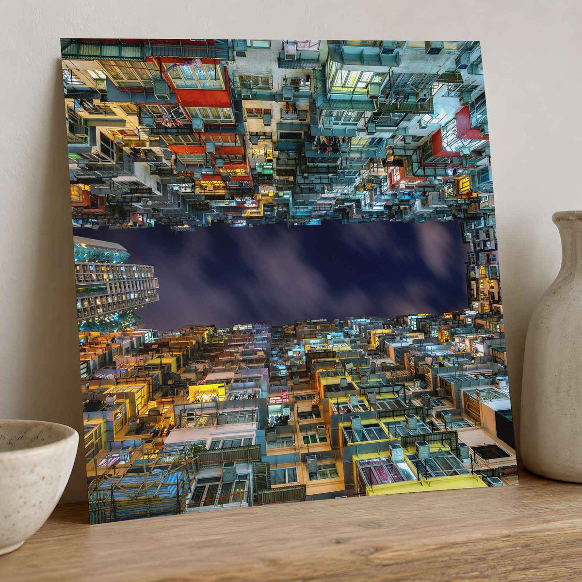 Hong Kong Looking Up Photo Wall Art (7 Sizes) - Printed in USA
