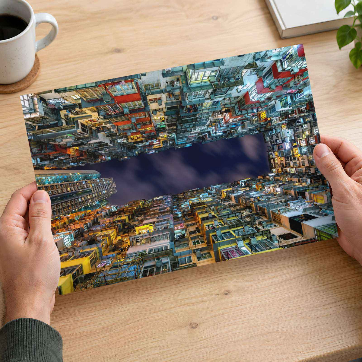 Hong Kong Looking Up Photo Wall Art (7 Sizes) - Printed in USA