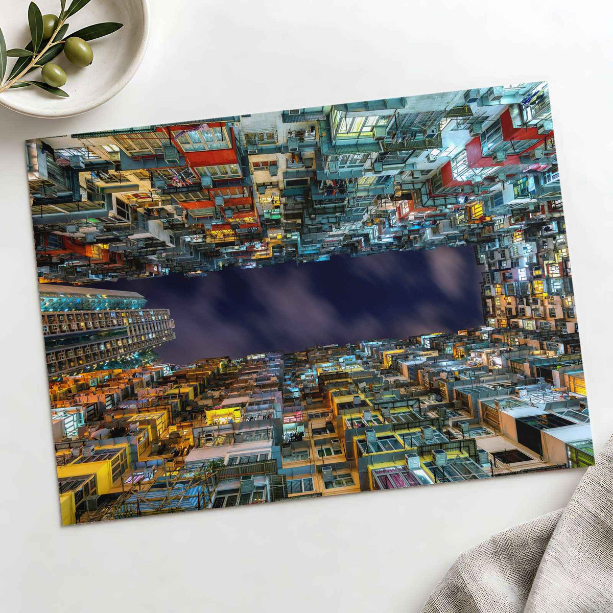 Hong Kong Looking Up Photo Print Wall Decor