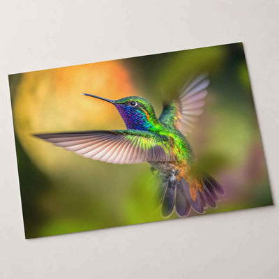 Colorful Hummingbird Flying Photo Wall Art (7 Sizes) - Frameable