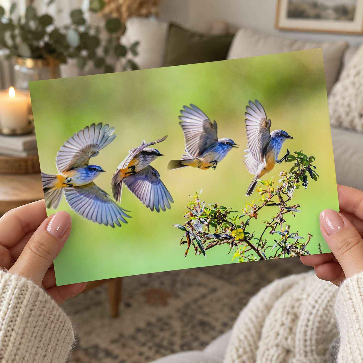 Multiple Exposure Vermillion Flycatcher Photo Wall Art (5 Sizes) - High Quality