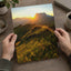 Sun Setting Over a Grassy Hill Photo Wall Print (7 Sizes) - Crisp Detail
