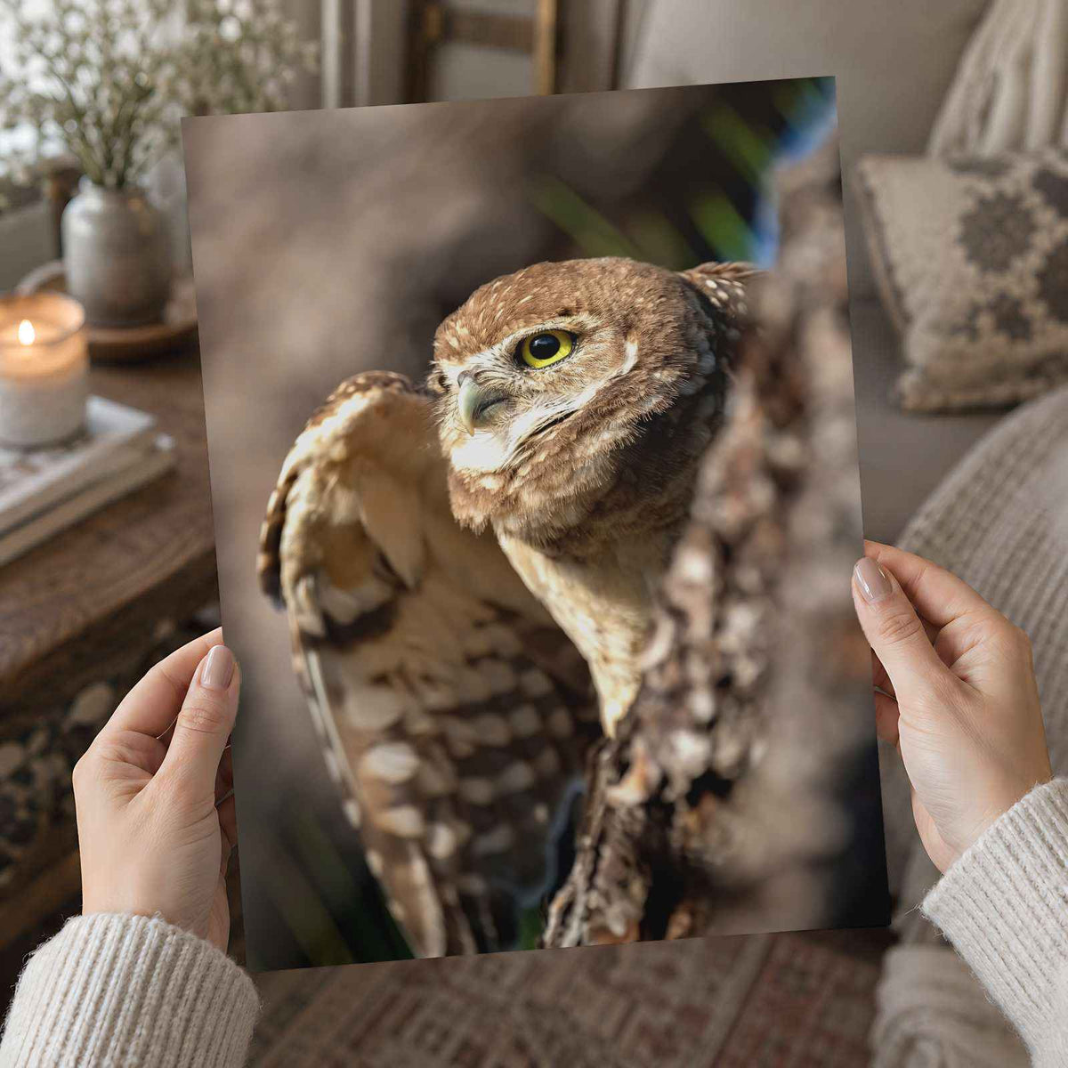 Burrowing Owl in Cape Coral, Florida Photo Wall Art (7 Sizes) - Premium Quality