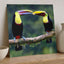 Two Colorful Toucans Sitting in Rain Photo Print (7 Sizes) - Ready to Frame