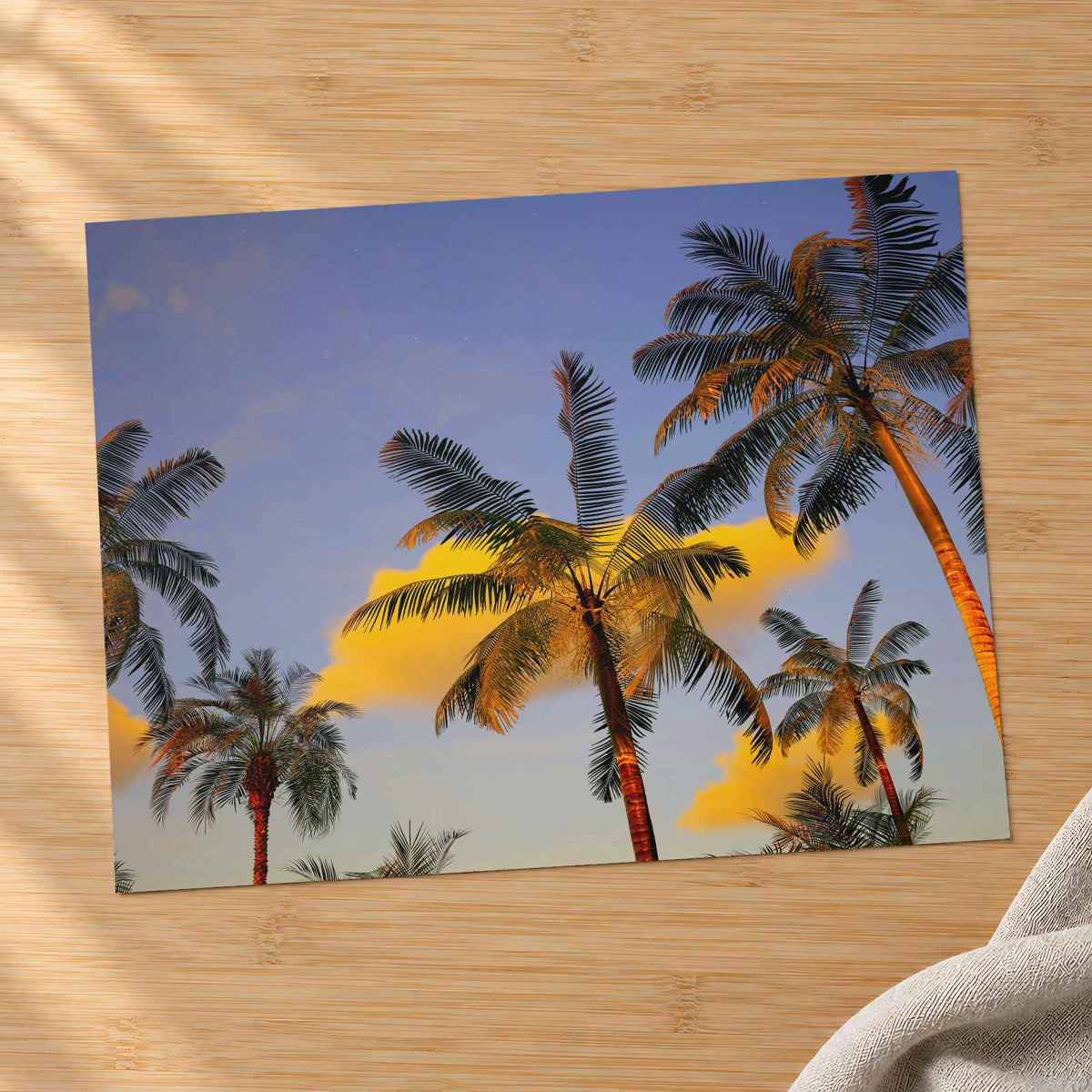 Palm Trees Against a Blue Sky Photo Wall Print (7 Sizes) - Crisp Detail