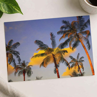 Palm Trees Against a Blue Sky Photo Wall Print (7 Sizes) - Crisp Detail