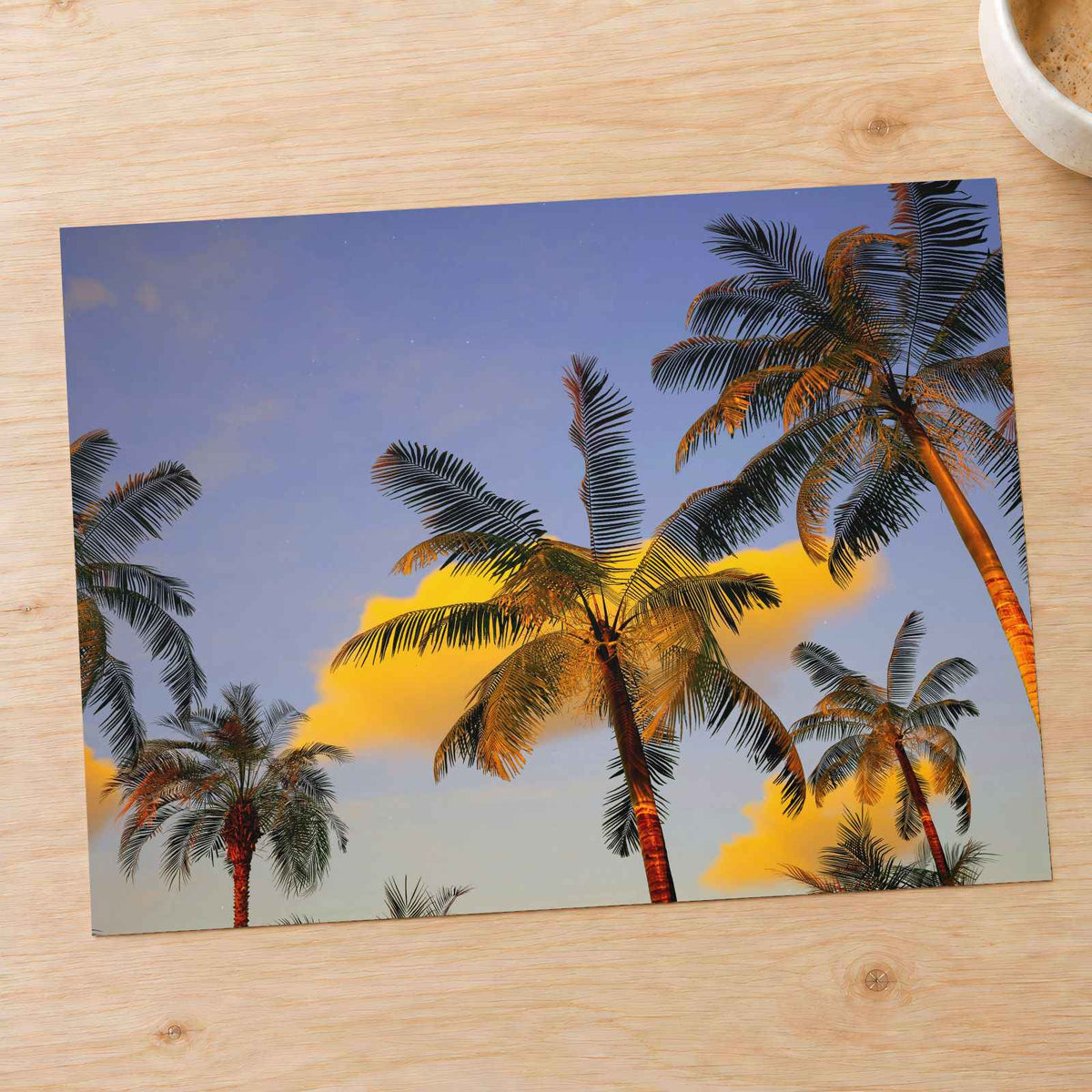 Palm Trees Against a Blue Sky Photo Wall Print (7 Sizes) - Crisp Detail