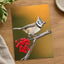 Crested Tit Perched with Red Berries Photo Print (7 Sizes) - Satin Luster