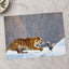 Tiger Lunging at a Pheasant in Snow Photo Print (4 Sizes) - Printed in USA