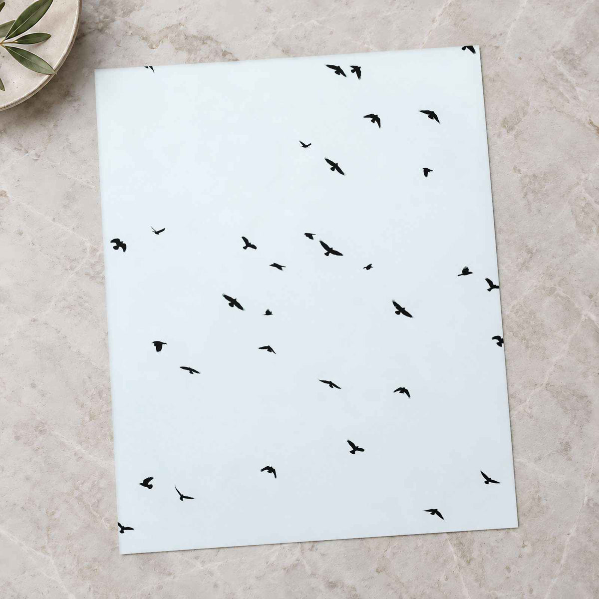 Flock of Birds Flying in Grey Sky by Maria Ivanova Photo Print Wall Decor