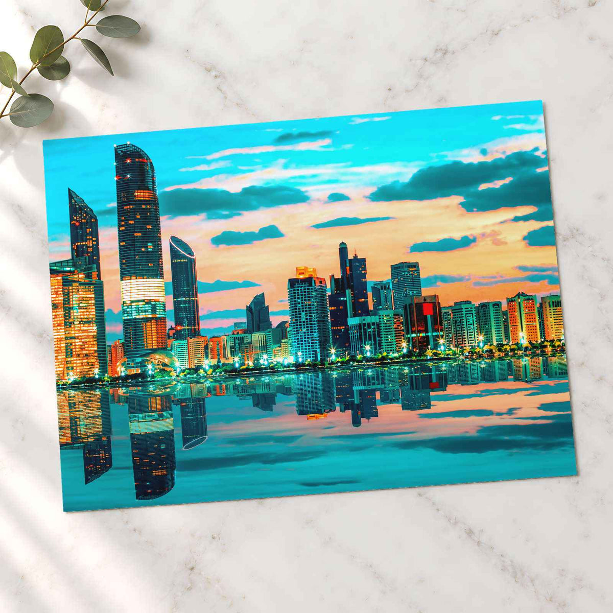 Abu Dhabi Skyline at Sunset, UAE Photo Print (7 Sizes) - Heavyweight