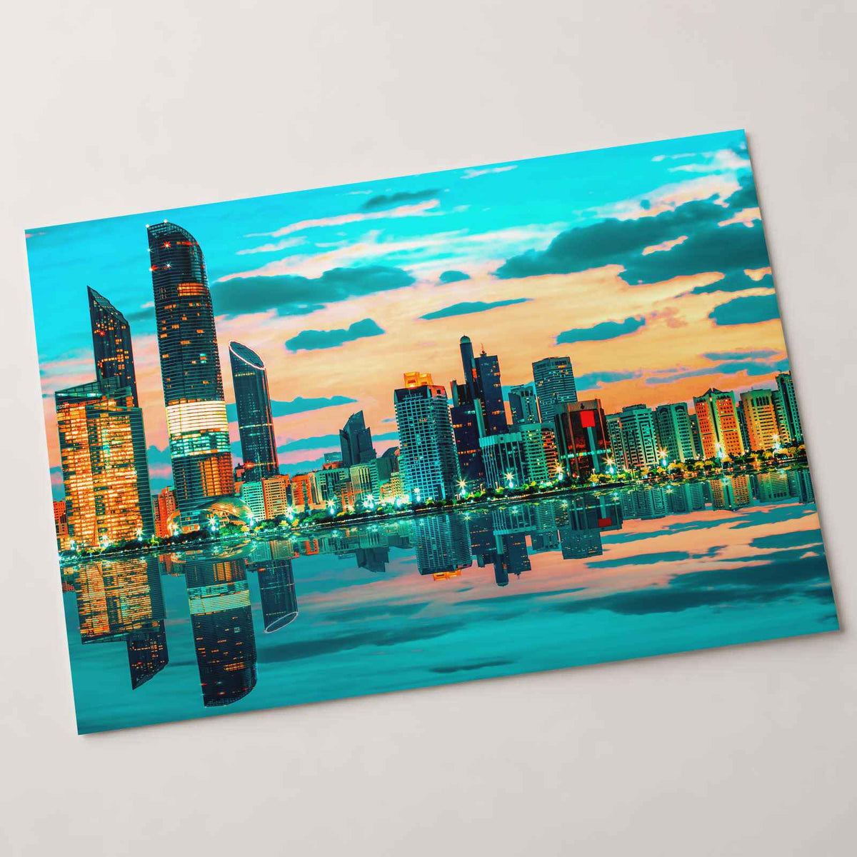Abu Dhabi Skyline at Sunset, UAE Photo Print (7 Sizes) - Heavyweight