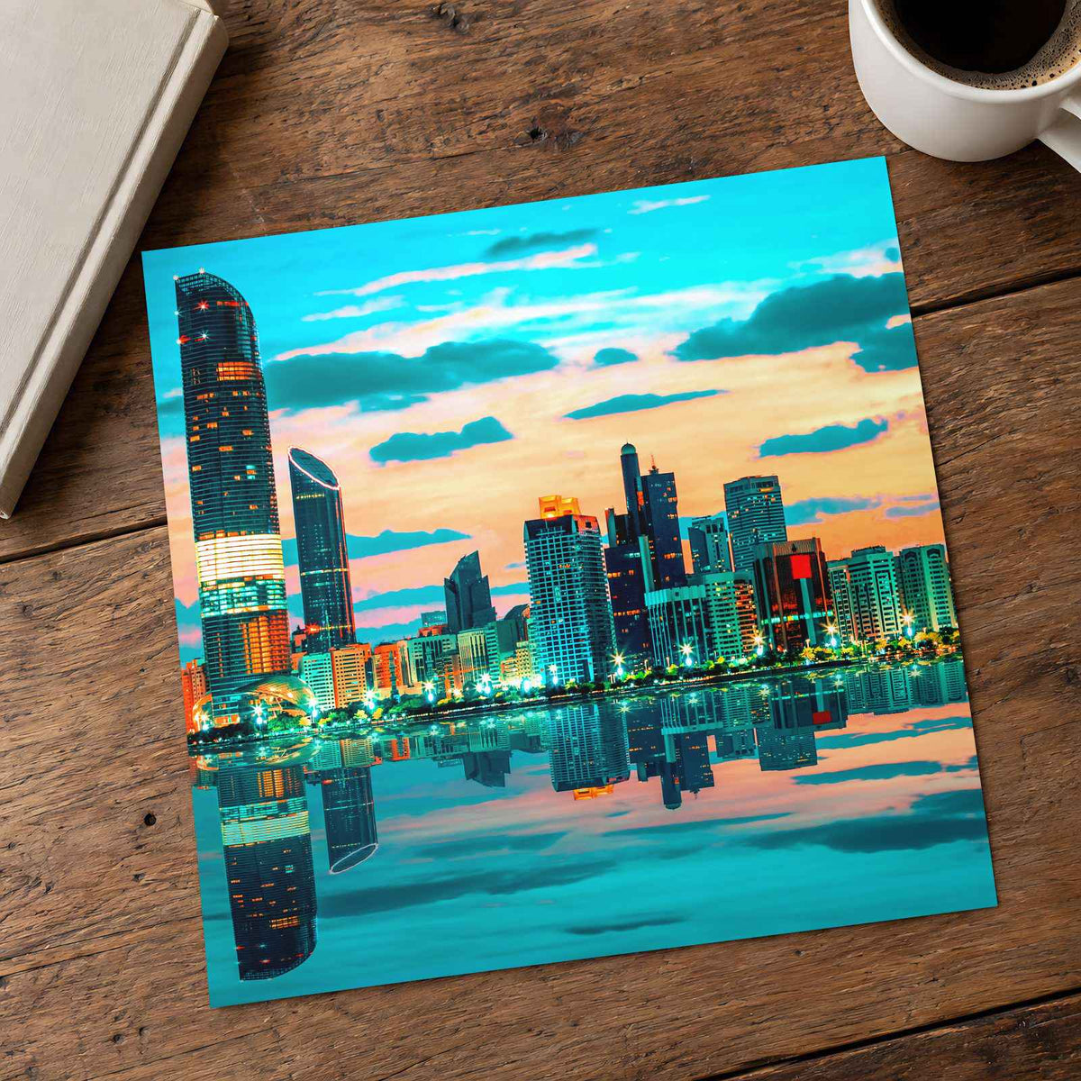 Abu Dhabi Skyline at Sunset, UAE Photo Print (7 Sizes) - Heavyweight