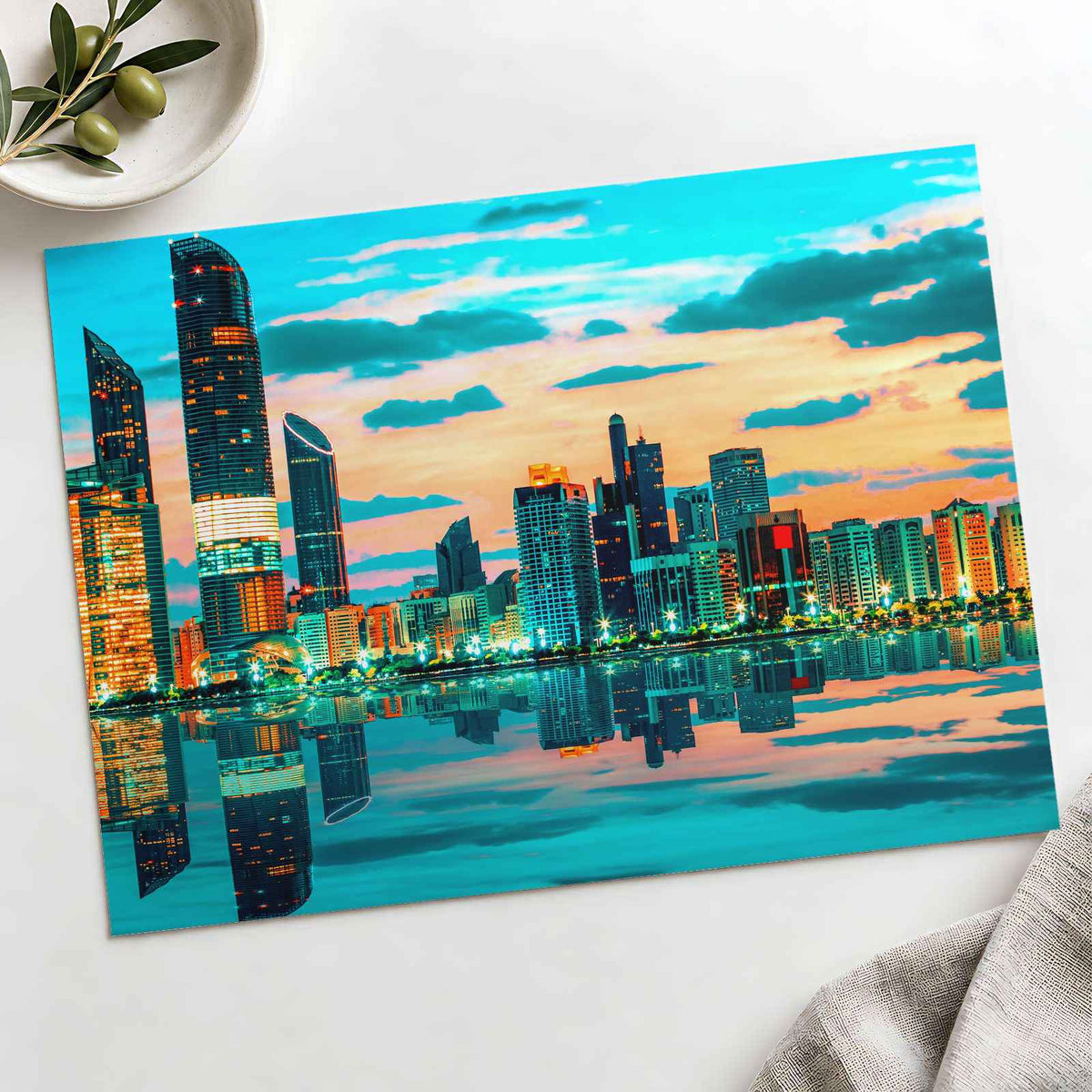 Abu Dhabi Skyline at Sunset