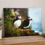 Two Atlantic Puffins on Grassy Cliff Photography Print (7 Sizes) - Heavyweight
