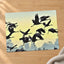 Flock of Cranes Flying Against Yellow Sky Photo Print (7 Sizes) - Printed in USA