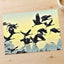 Flock of Cranes Flying Against Yellow Sky Photo Print (7 Sizes) - Printed in USA