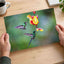 Two Hummingbirds Feeding Photographic Art Print (7 Sizes) - Frameable