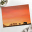 Elephant Silhouette at Sunset Photo Print Wall Decor