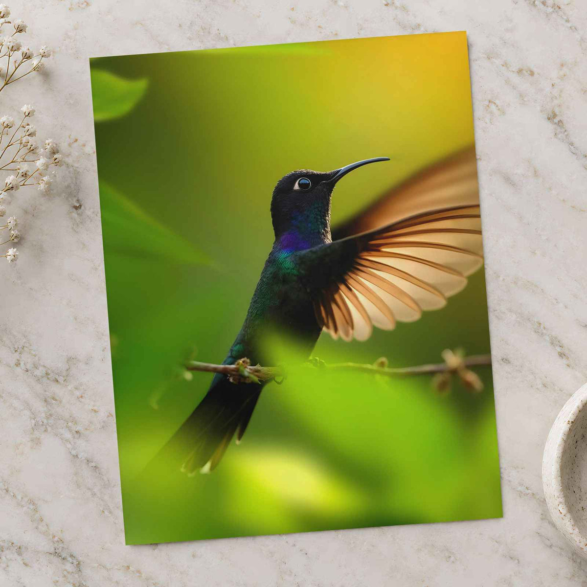 Hummingbird with Iridescent Feathers by Allec Gomes Photo Print Wall Decor