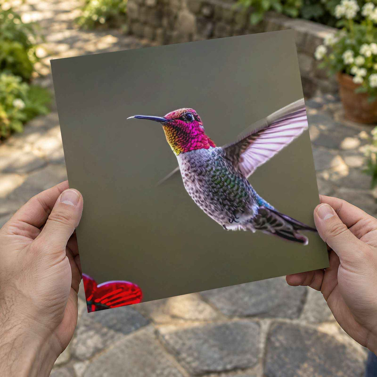 Hummingbird Flying in Willamette Valley Oregon Photographic Art Print (7 Sizes)