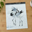 Two Red-Crowned Cranes Dancing on Snow Photographic Art Print (4 Sizes)