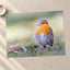 European Robin on Ground Photo Wall Art (7 Sizes) - Heavyweight