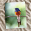 Small Blue and Orange Bird Sitting on Branch Photo Print (7 Sizes) - Frameable