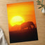 Elephant Walking at Sunset Photo Wall Print (7 Sizes) - Heavyweight