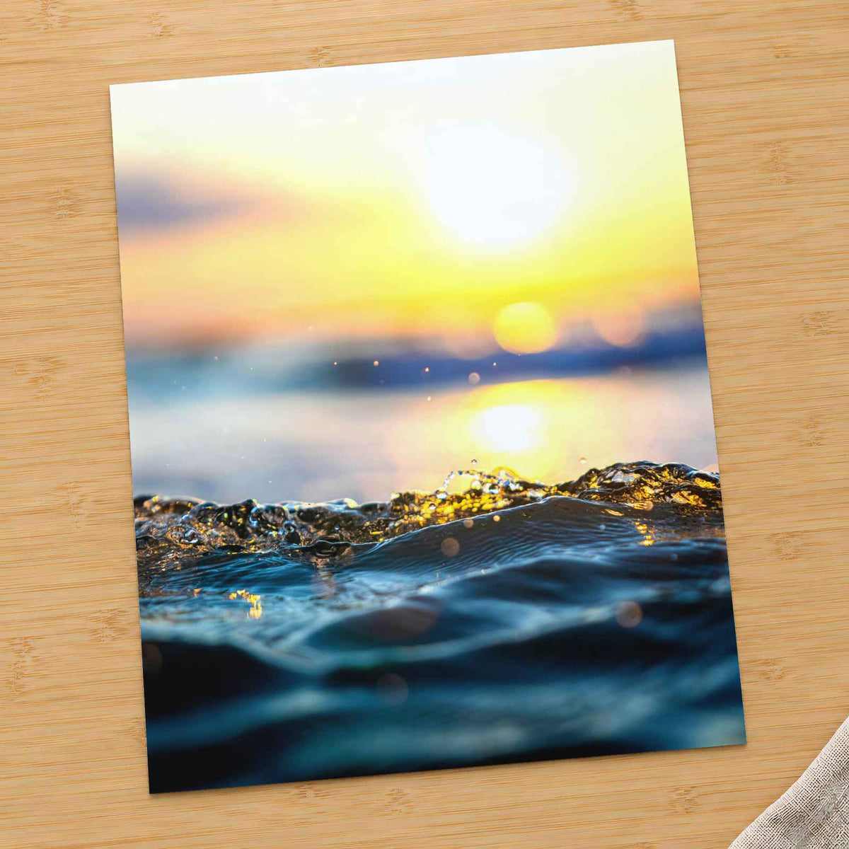 Sun Setting Over a Splashing Water by Jacob Dyer Photo Print Wall Decor