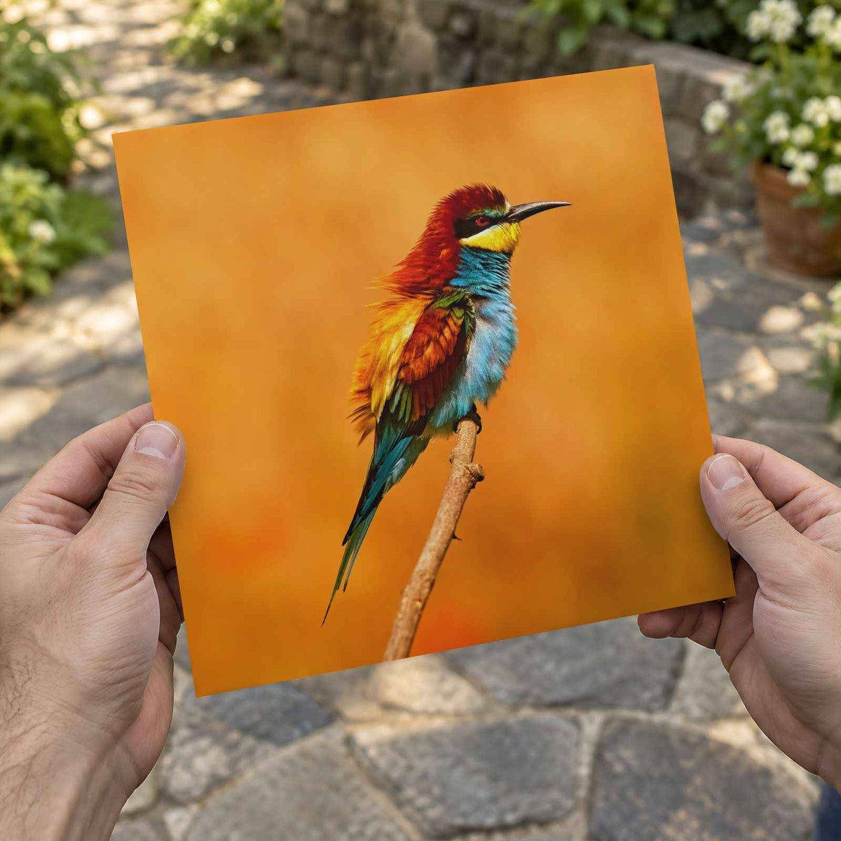 Colorful Bird Sitting on Top of Tree Branch Photography Print (7 Sizes)