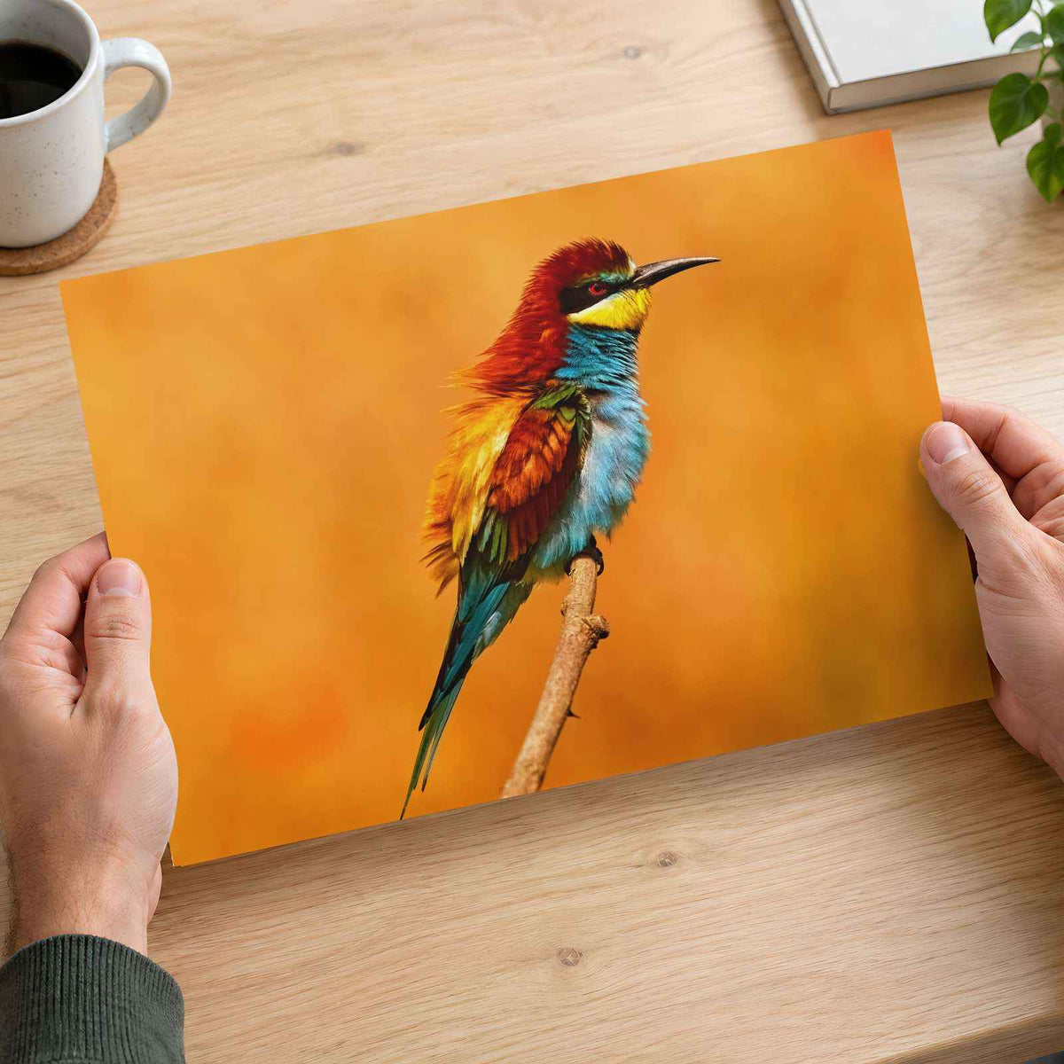Colorful Bird Sitting on Top of Tree Branch Photography Print (7 Sizes)